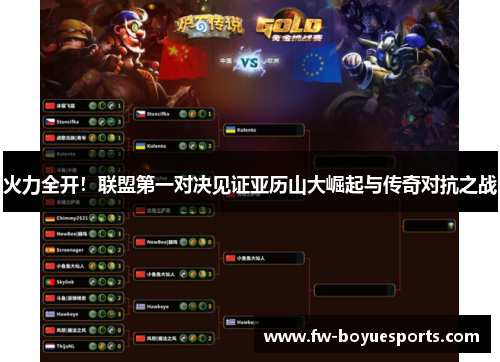 火力全开！联盟第一对决见证亚历山大崛起与传奇对抗之战